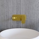 image 2 of Current Round Wall Mounted 2 Tap Hole Basin Mixer Tap - Brushed Brass | Gold | Brushed Brass | 1