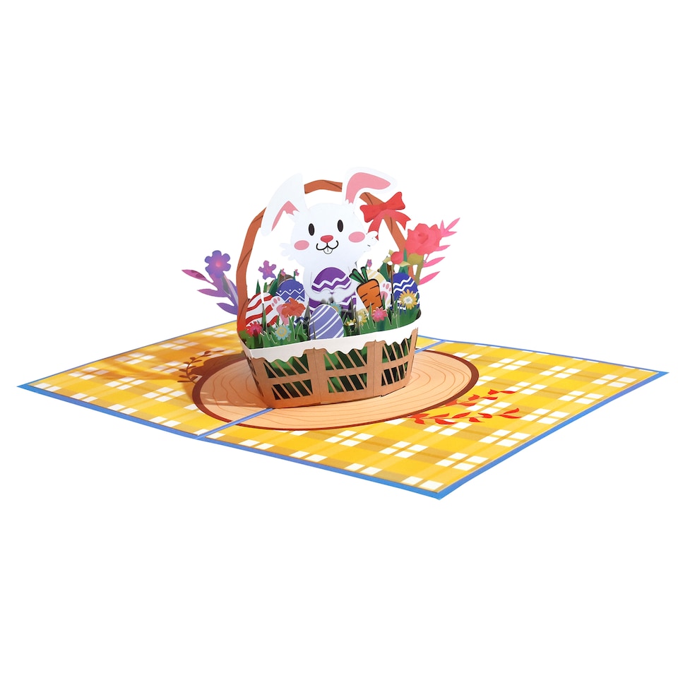image 1 of Bunny Basket Surprise 3D Pop-Up Easter Card