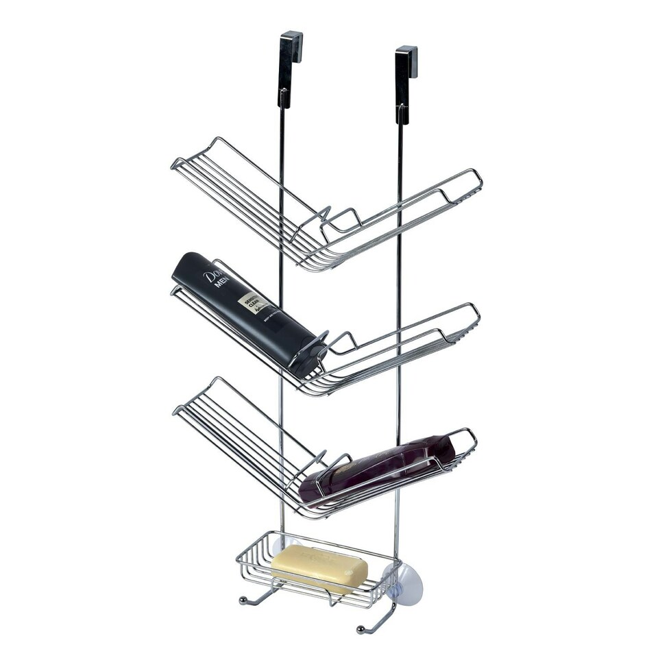 image 1 of Showerdrape Atrium 3 Tier Hanging Chrome Shower Caddy