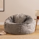 image 2 of Fluffy Giant Bean Bag Chair Adult - Grey with Bean Bag Filling | Grey | Arctic Wolf Grey | 1