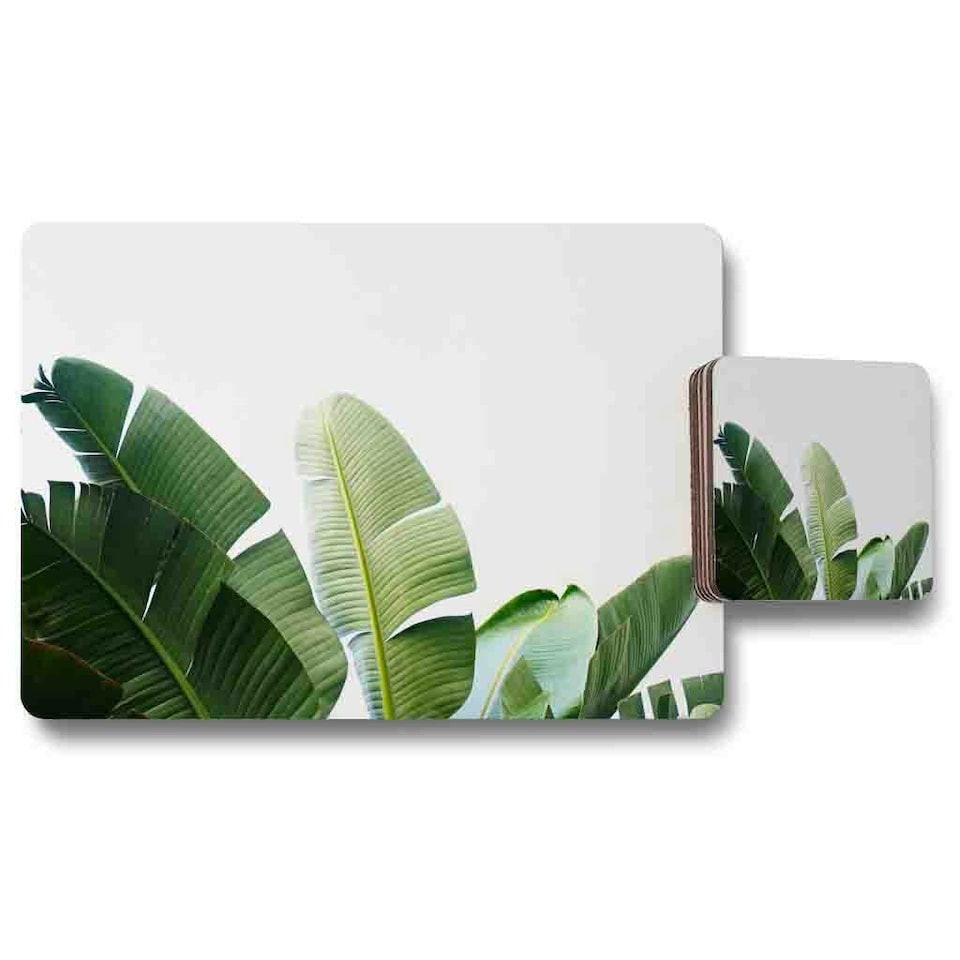 Banana Leaves Placemat & Coaster Set