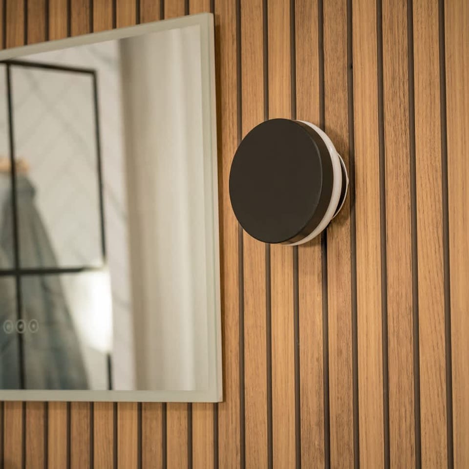 image 1 of ValueLights Infinity Black Backlit Circle Integrated LED Wall Light | Black