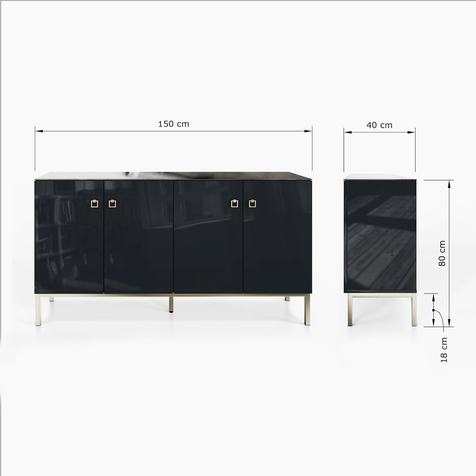 image 1 of Frank Olsen Lyra Sideboard Black | Midnight Onyx