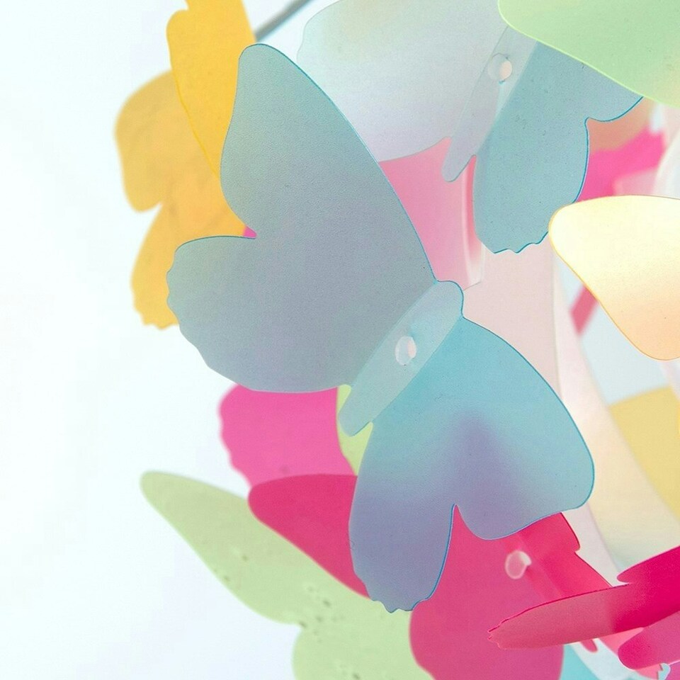 image 1 of ValueLights Modern Multi-Coloured Butterfly Girl's Ceiling Pendant Lamp Shade