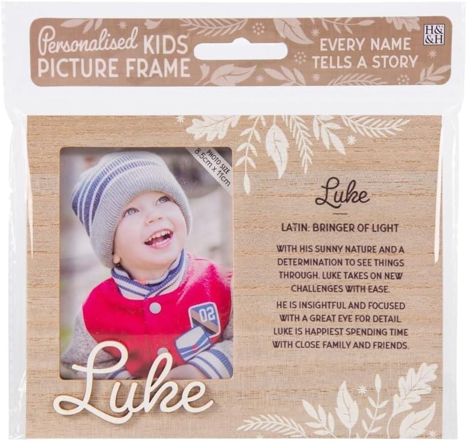 History & Heraldry Pre-Personalised Kids Wooden Picture Frame - Luke