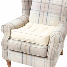 Homescapes Cream Cotton Armchair Booster Cushion Cream