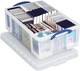 image 1 of Really Useful Plastic Storage Box 50 Litre CLEAR Pack of 6
