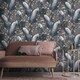 image 2 of Erismann Play Of Light Peacock Vinyl Textured Wallpaper - Charcoal Grey - 10m x 53cm | Black