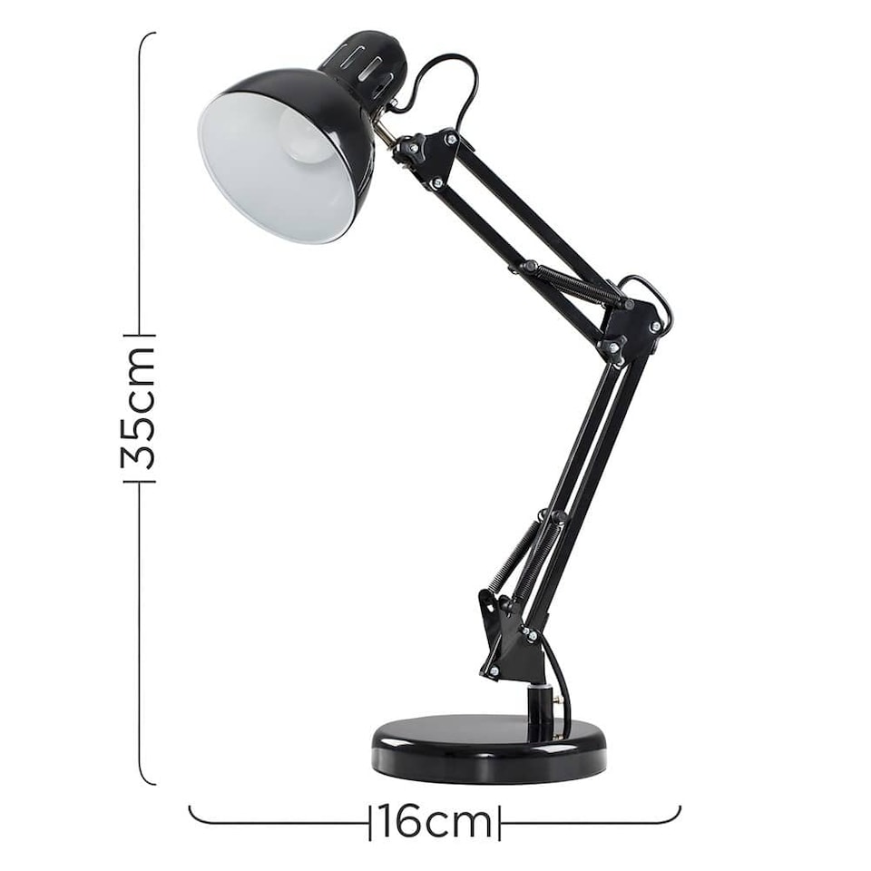 image 1 of ValueLights Monda Gloss Black Table Lamp & Bulb | Black