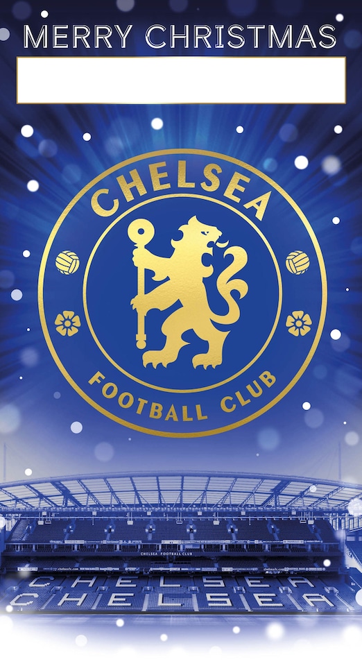 image 1 of Chelsea FC Personalise Christmas Card With Sticker Sheet