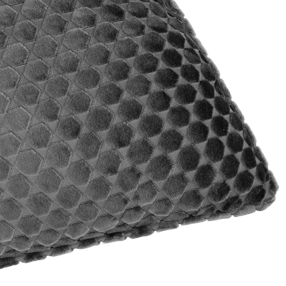 image 1 of Paoletti Neptune Velvet Cushion | Grey | Charcoal | 50 x 50cm | 1