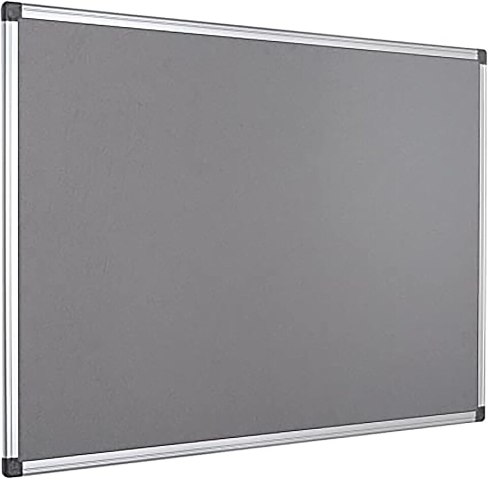 KAV 900 x 600mm Aluminium Frame Notice Pin Board - FELT Notice Board Bulletin Frame for Office, School, Memo, and Home (Grey)