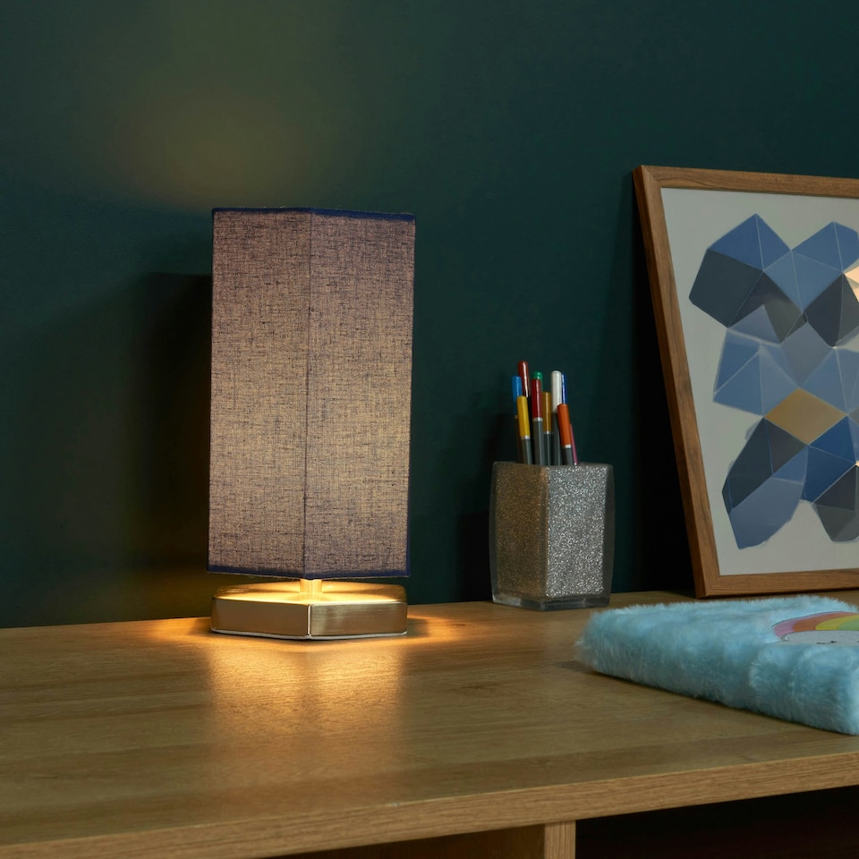 image 1 of BHS Glow Kid's LED Hexagon Table Lamp, Navy Blue | Navy