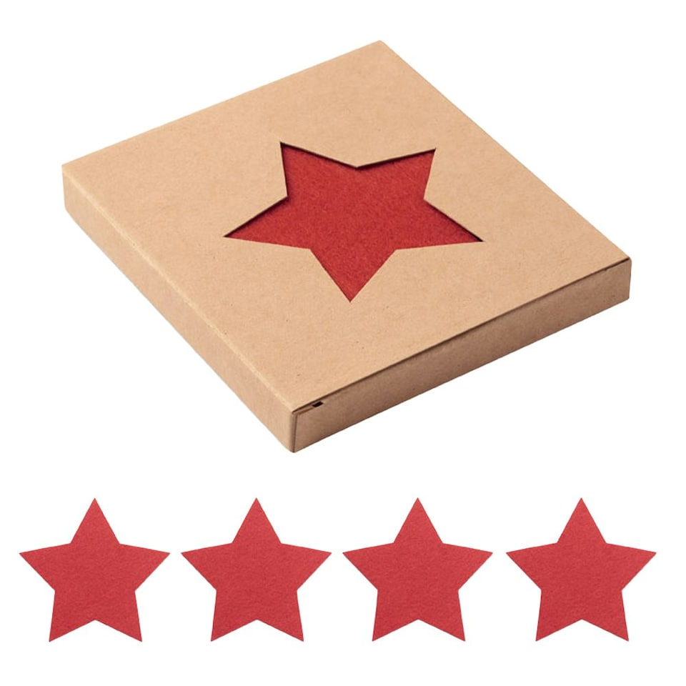 image 1 of MidOcean STARGUARD RPET Felt Coaster Set (Pack of 4) - Red - One Size
