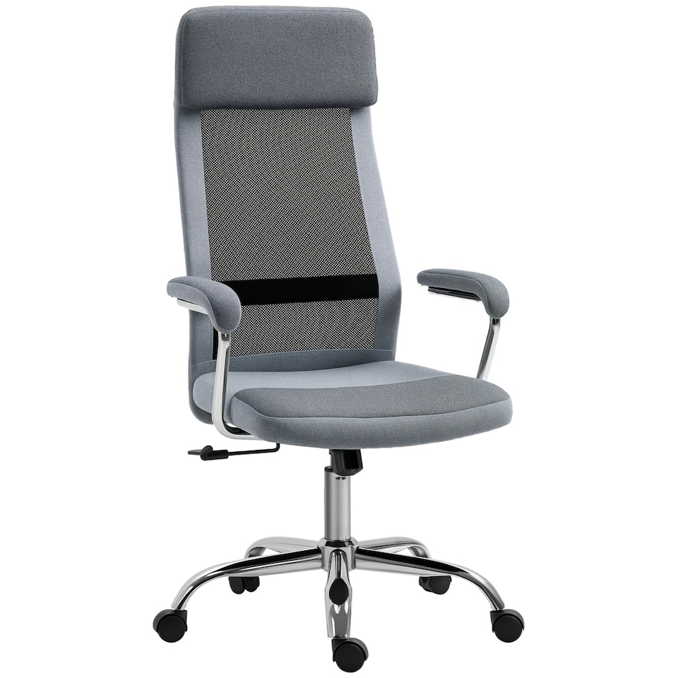 image 1 of Vinsetto Office Chair Mesh High Back Swivel Task Home Desk Chair w/ Arm, Grey