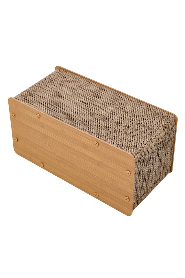 image 1 of Living and Home 2-in-1 Cat House with Scratcher | Brown | M