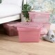 image 2 of Wham Crystal 5 x 28L Stackable Plastic Storage Boxes with Lids Pink