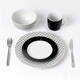 image 3 of 16pc Geo Black & White Dinner Set