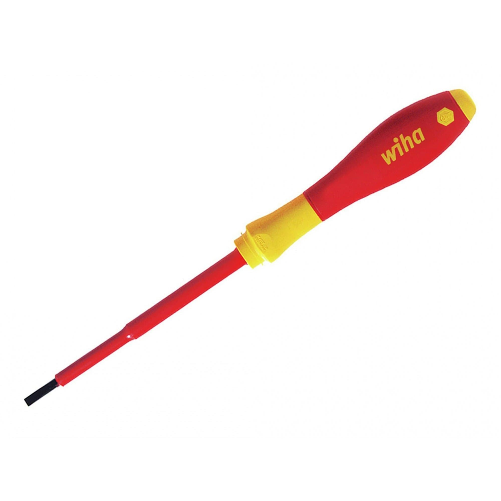 Wiha Softfinish Electric Slimfix Screwdriver, Slotted Tip - Multi Colour - 3.5 x 100mm