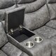 image 4 of Avon Chaise Lounge Manual Recliner Sofa w Drinks Console Grey | Charcoal