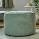 image 3 of icon Round Chenille Bean Bag Pouffe Sage Green Large Chenille Footstool Green