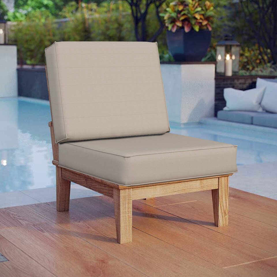 image 1 of Covers&All Square Cushion Slipcover for Patio Couch Sofa Seats Cover only, Pack of 2, 32in D x 32in W, Beige