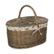 image 1 of Antique Wash Deep Oval Picnic Basket with Lining Multi | Rose Garden | One Size