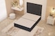 image 1 of Divan Bed Base with Plain Floor Standing Headboard Plush Velvet | Grey | Charcoal