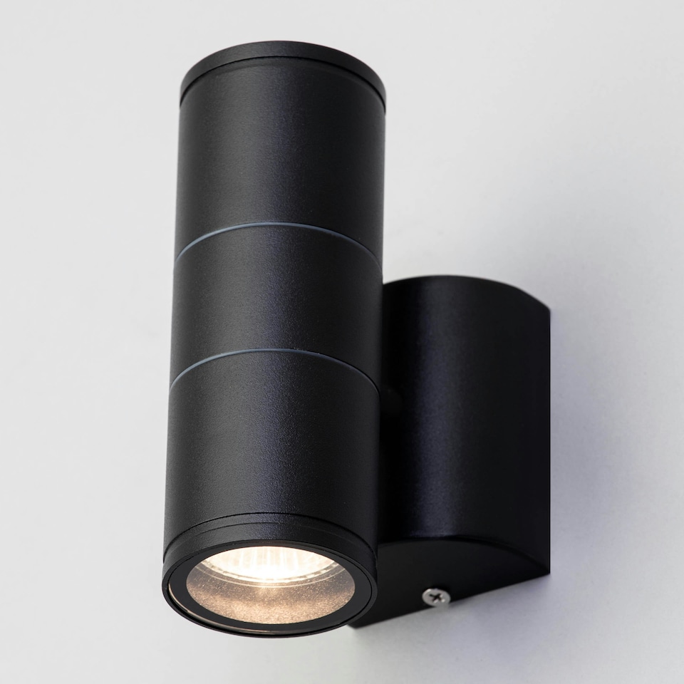 image 1 of BHS Delting Up or Down Outdoor Wall Light, Black