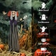 image 5 of Outsunny Voice Activated Halloween Animatronics Standing Witch & Skull Staff