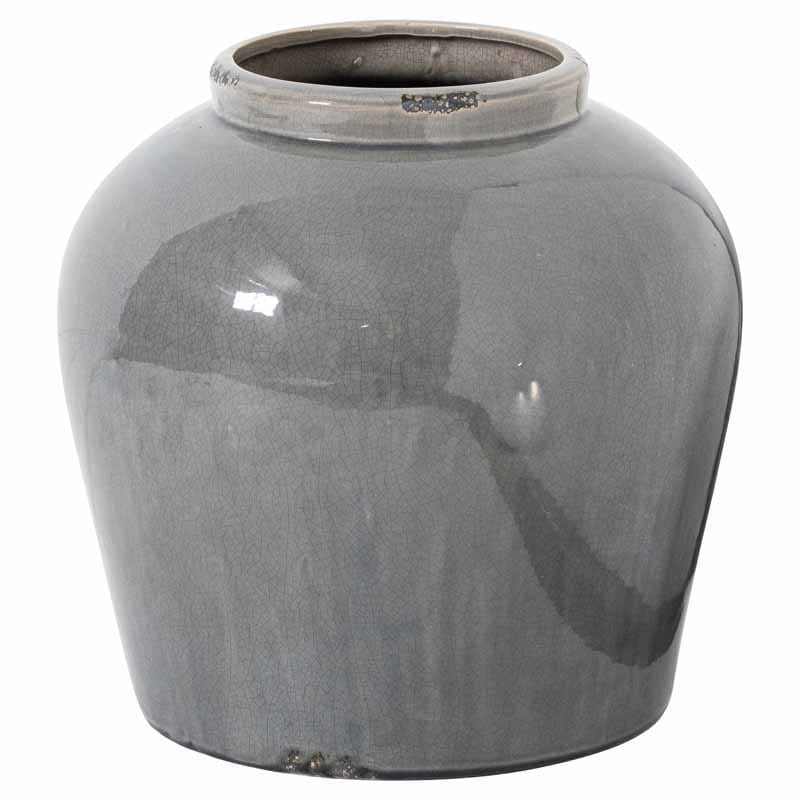Garda Glazed Juniper Vase - Ceramic - L37 x W37 x H37 cm - Grey Grey