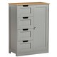 image 10 of Bath Vida Priano 4 Drawer 1 Door Freestanding Bathroom Storage Cabinet, Grey & Oak