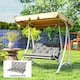 image 2 of Outsunny 2 Seater Garden Bench Cushion Outdoor Seat Pad with Ties 