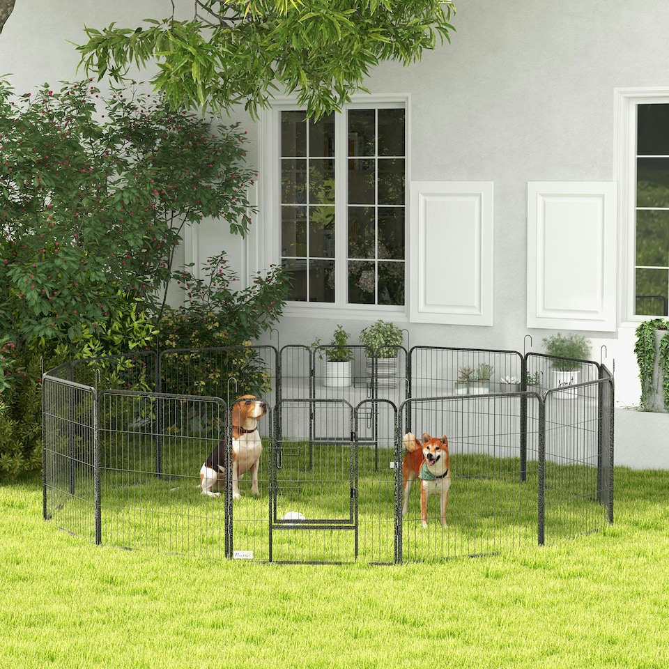 image 1 of Heavy Duty Puppy Play Pen, 12 Panels Pet Exercise Pen, for Indoors, Outdoors