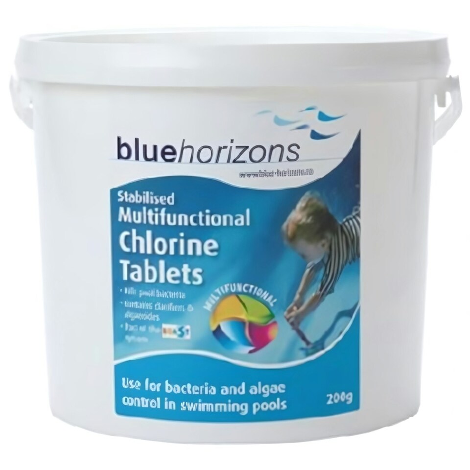 Blue Horizons - Multifunctional 200g Chlorine Tablets 1 X 5 kg Long lasting stabilised clarifier algae inhibitor