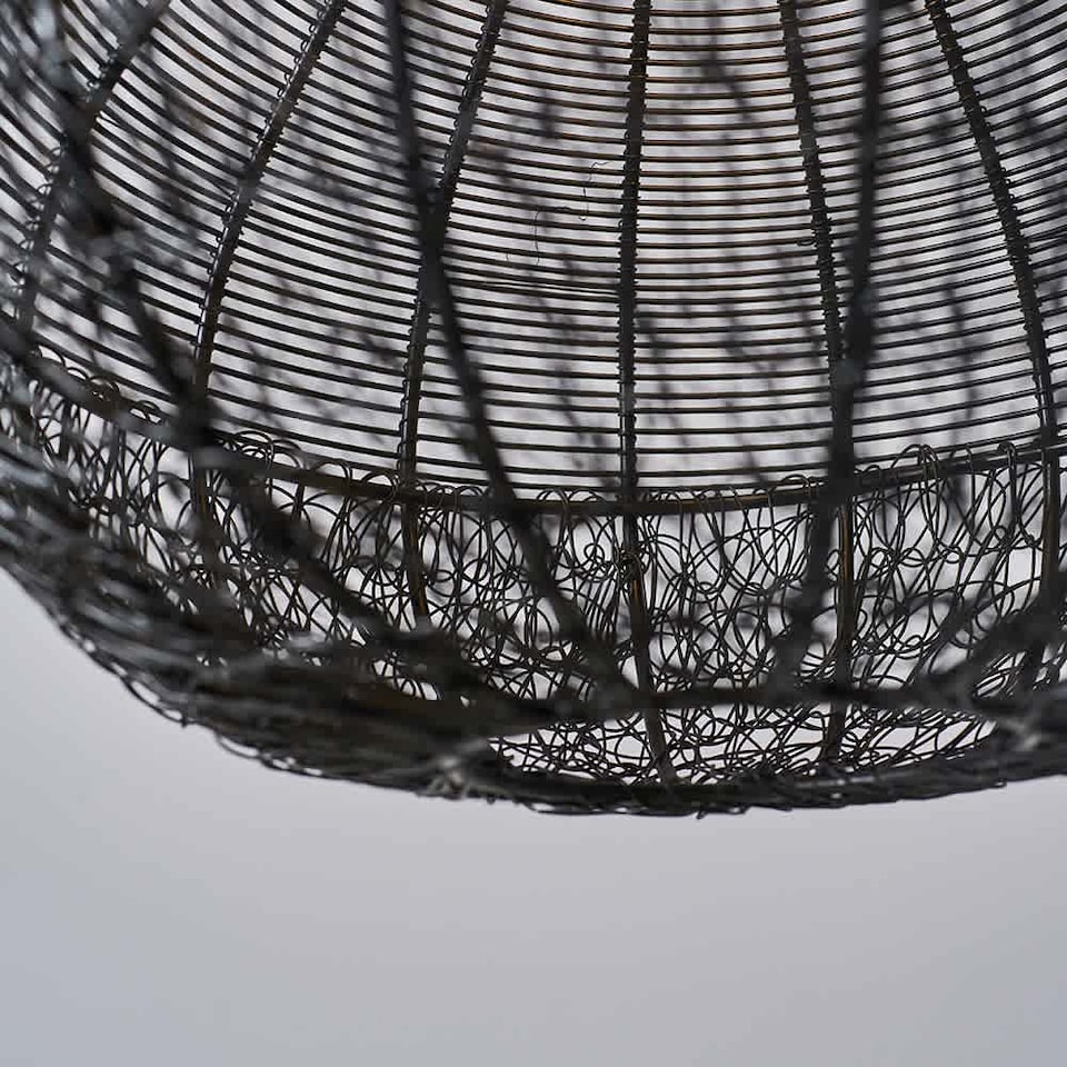 image 1 of ValueLights Torin Painted Black Pendant Light with Black Hourglass Shade | Black