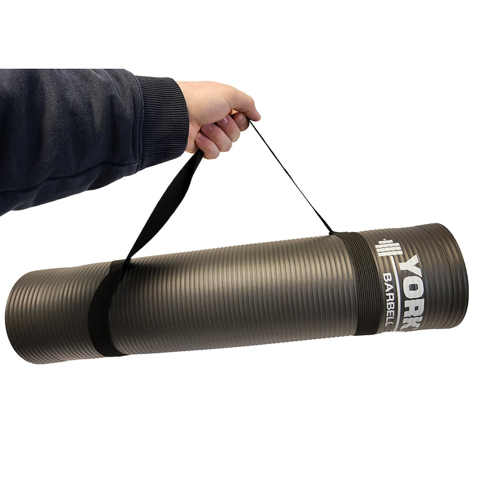 image 1 of York Deluxe Training Mat 8mm - Double-Sided Non-Slip Yoga & Exercise Mat with Carry Strap, 152 x 56 cm | Multi | 152 cm (60 inches) length x 56 cm (22 inches) width