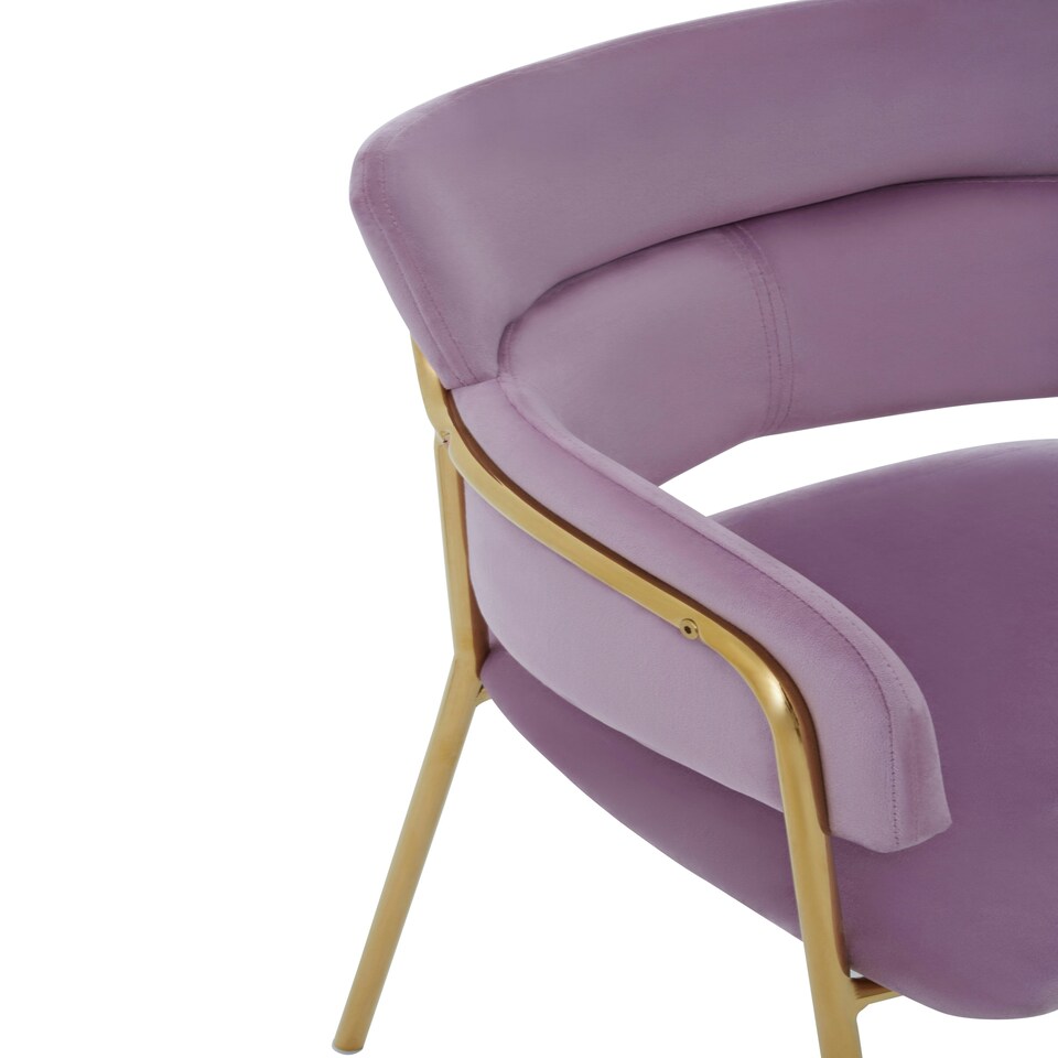 image 1 of Interiors By Premier Pink Velvet Dining Chair,Compact Lounge Chair, Velvet Upholstered Kitchen Chair,Bedroom Decorative Chair Pink