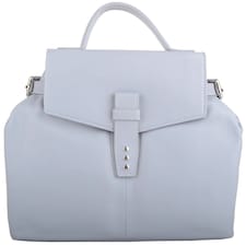 Premium Soft Genuine Leather Cross Body Shoulder Bag, Detachable Strap | Grey | LightGrey