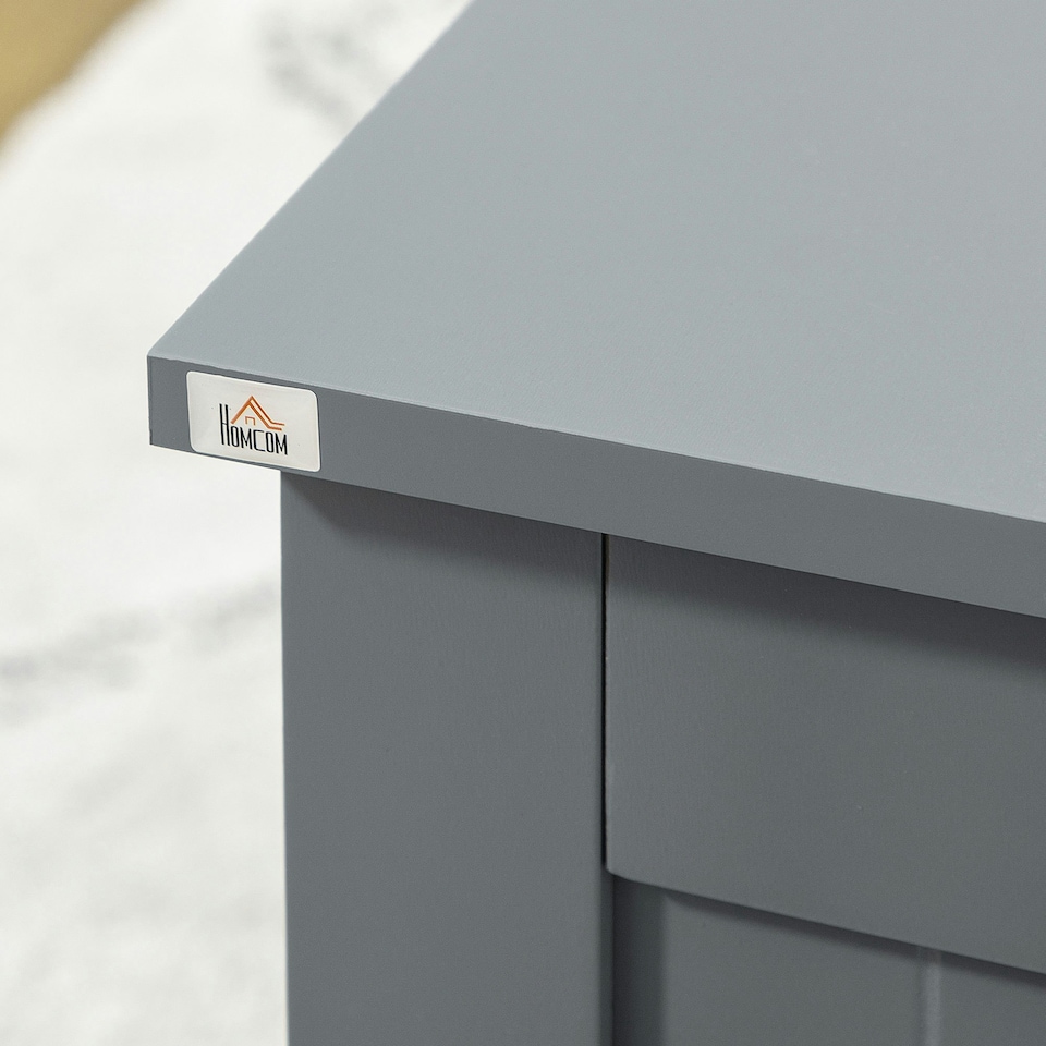 image 1 of HOMCOM Storage Box Toy Chest Cabinet Unit Organizer with Safety Hinges White