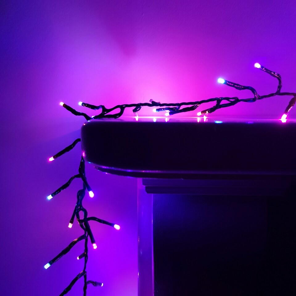 image 1 of 720 LED 9.3m Premier Clusterbrights Indoor Outdoor Multifunction Mains Operated Christmas Cluster Lights with Timer in Rainbow