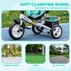 image 5 of HOMCOM 6 in 1 Kids Trike, Stroller with Parent Handle, Green