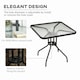image 3 of Outsunny Square Patio Table, Tempered Glass Top Garden Dining Table