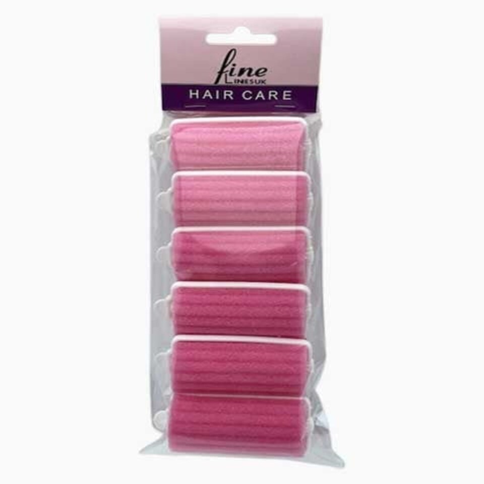 Fine LinesUK Hair Care 6 Foam Rollers 6418 32*70mm / Pink