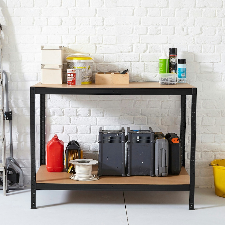 image 1 of Black Metal Garage Workbench | Multi