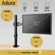 image 7 of Futura Single Monitor Arm Desk Mount, Adjustable Stand for 13-32 Inch Screens Full Motion | Black | Black | 1