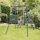 image 7 of Outsunny Metal Swing Set w/ Adjustable Rope A-Frame Stand Outdoor Playset