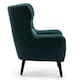 image 2 of Winslow Wing Back Fabric Occasional Button Back Armchair w Footstool (Green)