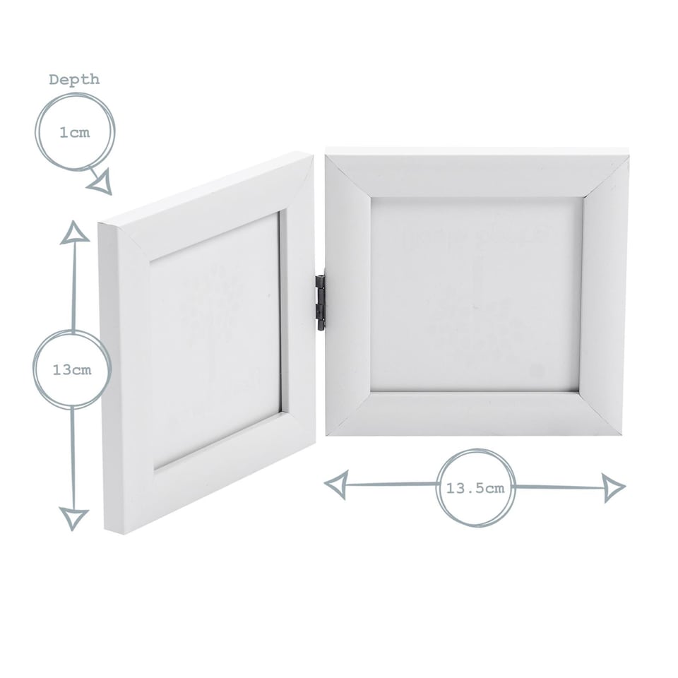 image 1 of Nicola Spring Folding 2 Photo Frame - 4 x 4" - White