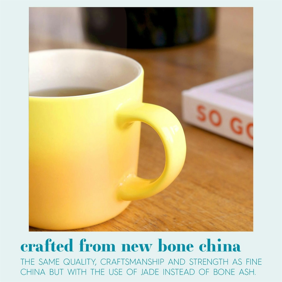 image 1 of Argon Tableware New Bone China Mugs - 330ml - Yellow Ombre - Pack of 6 Yellow